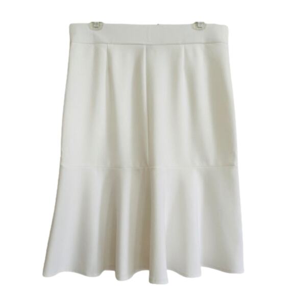NYCC Ivory Pockets Enamel Buttons Flounce Hem Trumpet Skirt Size Medium NEW - Picture 6 of 12